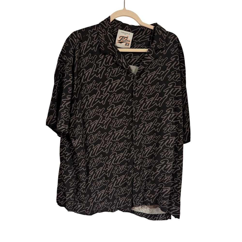 Forever 21 x Fubu Black All Over‎ Print Button Up Shirt